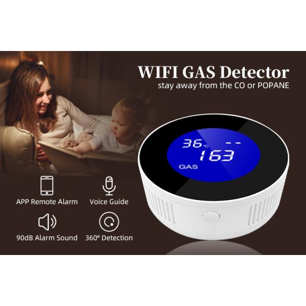 Wifi Combustible Gas Detector LCD Thermostat Disply Tuya App Control Gas Sensor