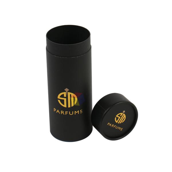 Matte Black Cylinder Tube Perfume Essential Oil Paper Packaging Box Custom Order Accepted