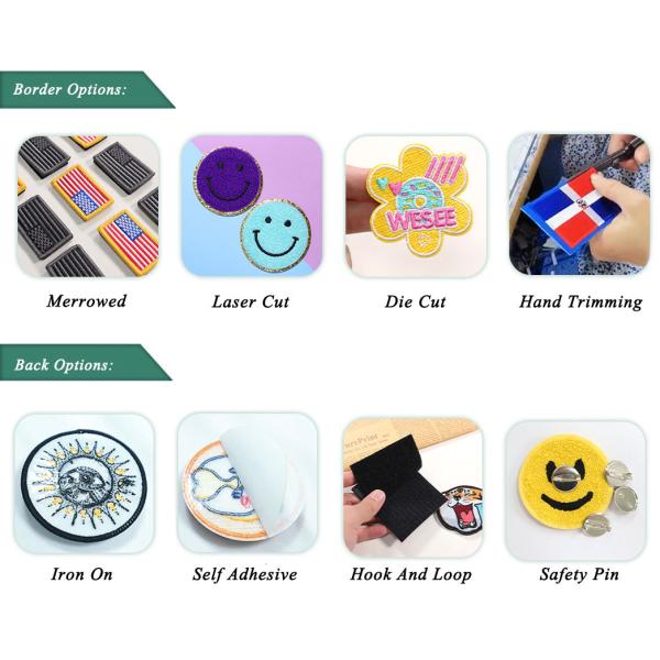 Decorative Sticker Clothing Embroidered Patches Iron On Hook And Loop Patches