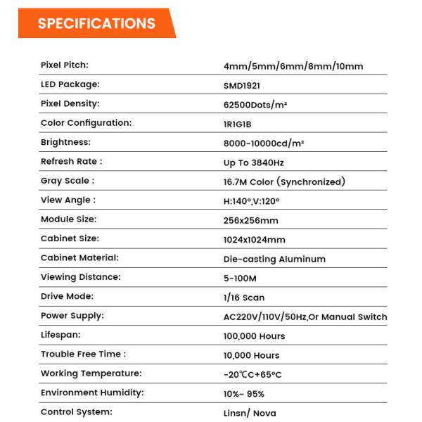 IP65 waterproof 3840hz P4 P5 P6 P8 P10 10000nits mupi digital outdoor digital led signage