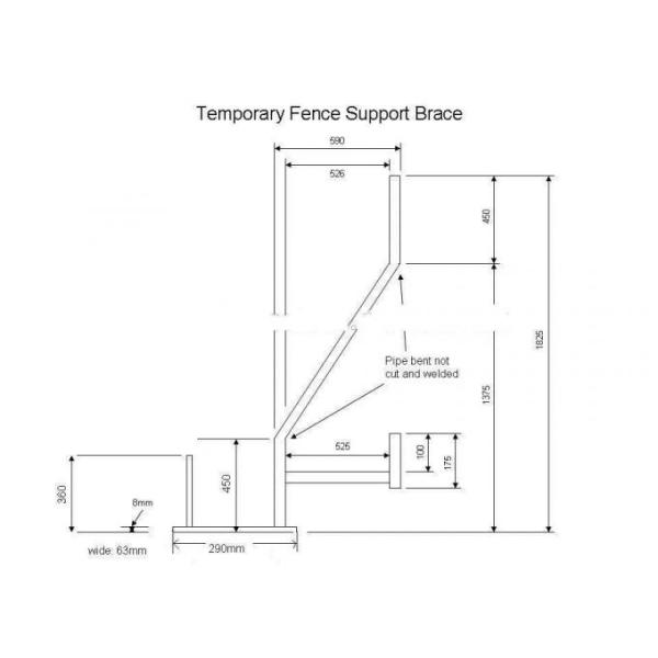 Secure temporary fencing with steel plate base 150mm width x 600mm length x 8mm thick 2.1m*2.4m temp fence panels