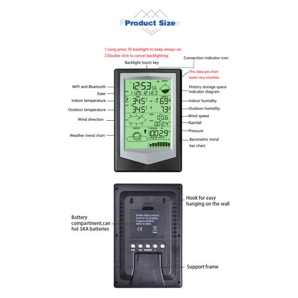WS3040 Wireless Direction And Wind Speed Weather Station For Remote Data Transmission