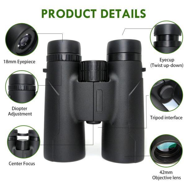 Long Range Waterproof Bird Watching Binoculars 10x42 For Traveling Camping