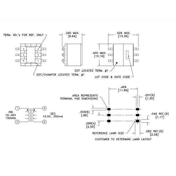 Gate Drive Transformer for inverters and industrial automation 750314597