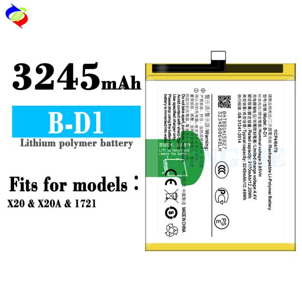 Powerful 3245mAh B-D1 X20 X20L Mobile Phone Battery for VIVO X20A Lithium Ion Batteries