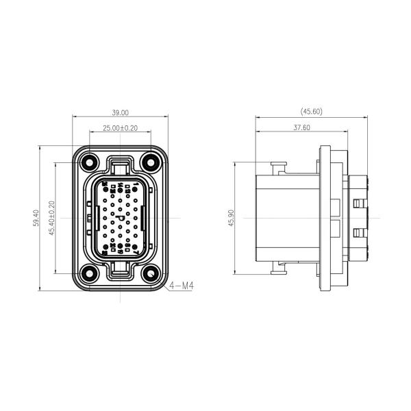 Watertight High Speed Data Transfer Hybrid Power Connector Quick Mating HV IP67B