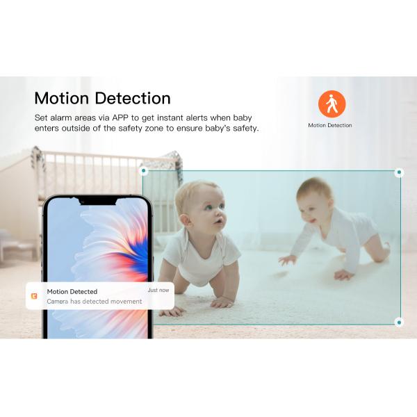 1080P WiFi Baby Monitor with 360° Pan-Tilt and 5000mAh Battery