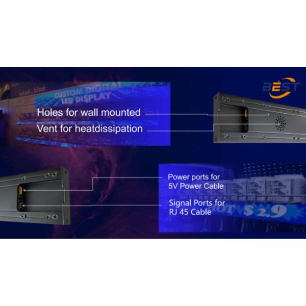 Indoor HD Custom-Size LED Shelf Screen 300-1200x60mm Aluminum Profile Cabinet 3840Hz Refresh Rate