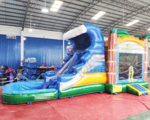 China OEM Inflatable Bounce House Slide Combo Palm Tree Bouncy Castle wholesale