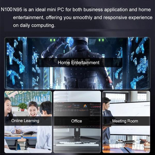 Intel Alder N Lake N95 Mini Computer Dual HDMI Single LAN DDR4 16G Mini Portable PC