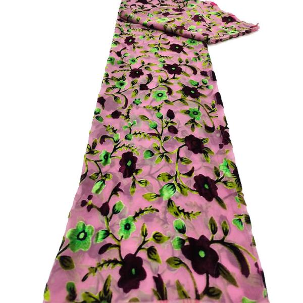 Fashion Burnout Print Velvet Velour Fabric Anti Static 114cm Width