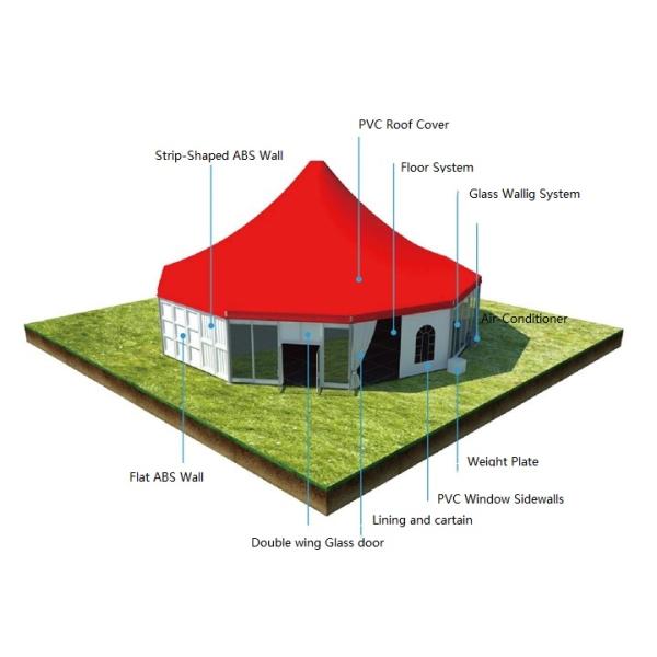 Colorful Glass Circus High Peak Tent Temporary Structure For Trade Events