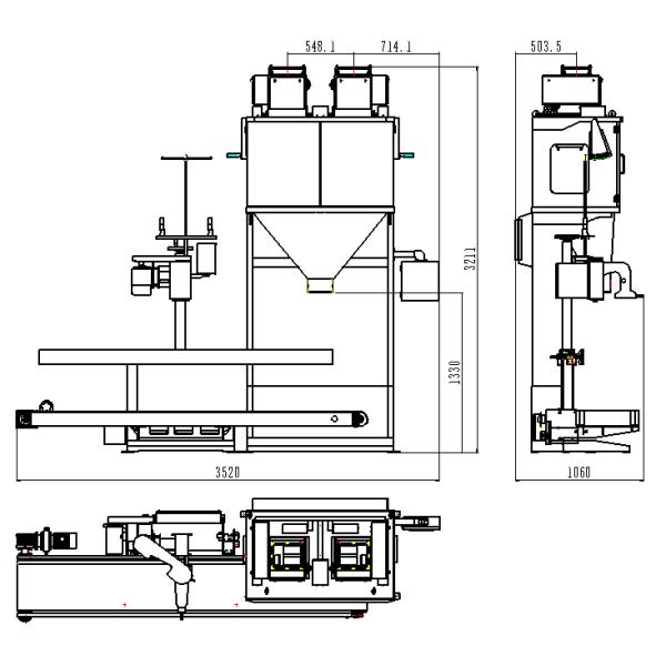 LCD Display 50kg Bag Packing Weight Machine 15 Bags / Min Semi Automatic