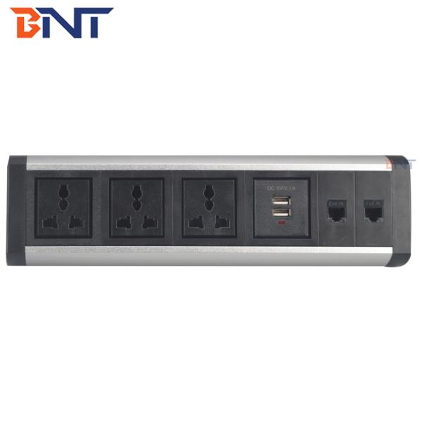 Aluminum alloy office furniture multimedia clamp mount table socket