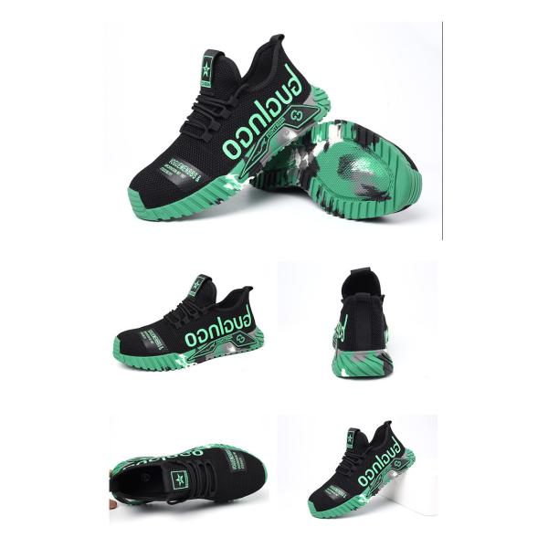 Breathable Fly Knit Safety Shoes With Kevlar Midsole Standard Steel Toe Anti Smashing Rubber Sole