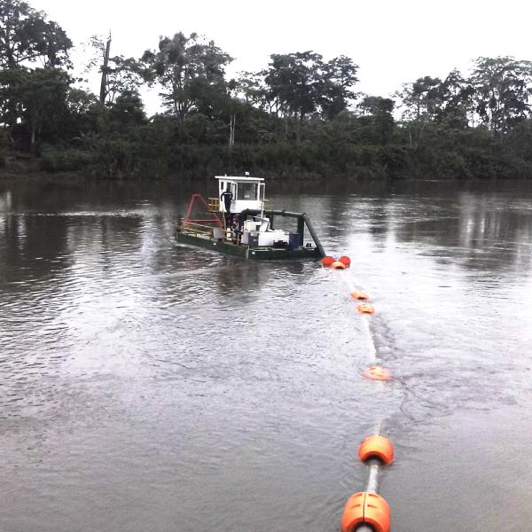 Small Suction Dredger Ship With Cutter Head For Lake Cleaning , Dredging Vessel