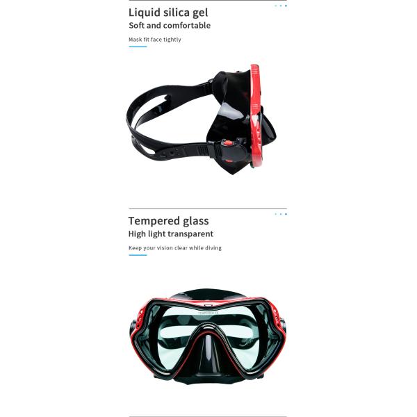 Tempered Glass Lens Diving Mask Junior Snorkel Set Silicone PC PVC