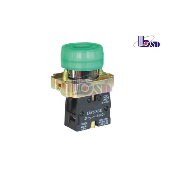 LAY5（XB2）-BP31 green color spring return flat button push button swithes，With water-proof cover,Unmarked,IP65