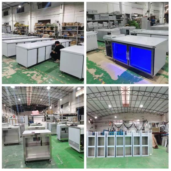 1.2M Commercial Undercounter Chiller Refrigerator Workbench For Kitchen Guangzhou Factory Stainless Steel Worktable