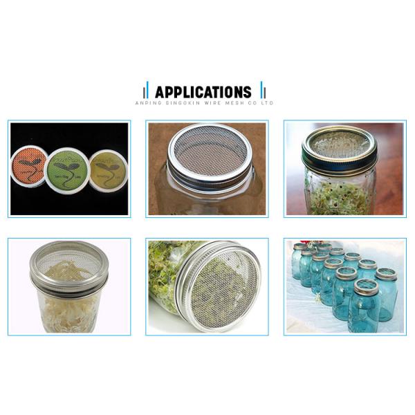 Home Stainless Steel Sprouting Screen Strainer Lid For Mason Jar