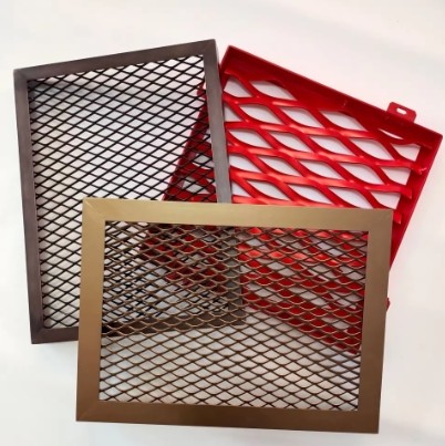 Powder Coated Building Grid Expanded Metal Mesh Sheets For Stair Railing