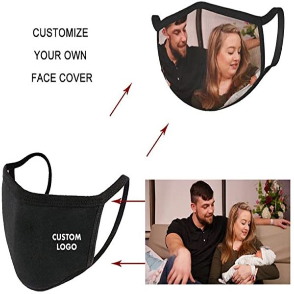 Reusable Digital Printing Face Mask , 3 Layer Knitted Cloth Cotton Face Mask