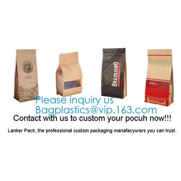 Stand Up Packaging Bag With See-Through Window, k Food Packaging Bag, Gravure Print Quad Seal Bag For Pet Food Pac