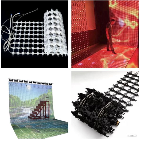 flexible led mesh curtain p55mm
