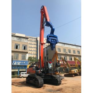 Yellow Long Boom Mounted 3200rpm Vibrating Pile Driver Low Noise