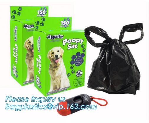 Heavy Duty Custom Biodegradable PE Dog Poop Pet Waste Bags with Disenpser, biodegradable dog poop corn bags with dispens