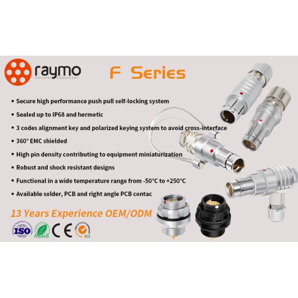 10 Pin BNC Male Circular Connector IP68 Chrome-Plated Brass