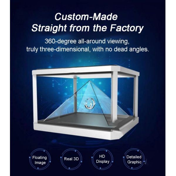 270-Degree and 360-Degree Stereoscopic Imaging 3D Holographic Transparent Display Cabinet with 4K Ultra HD Resolution