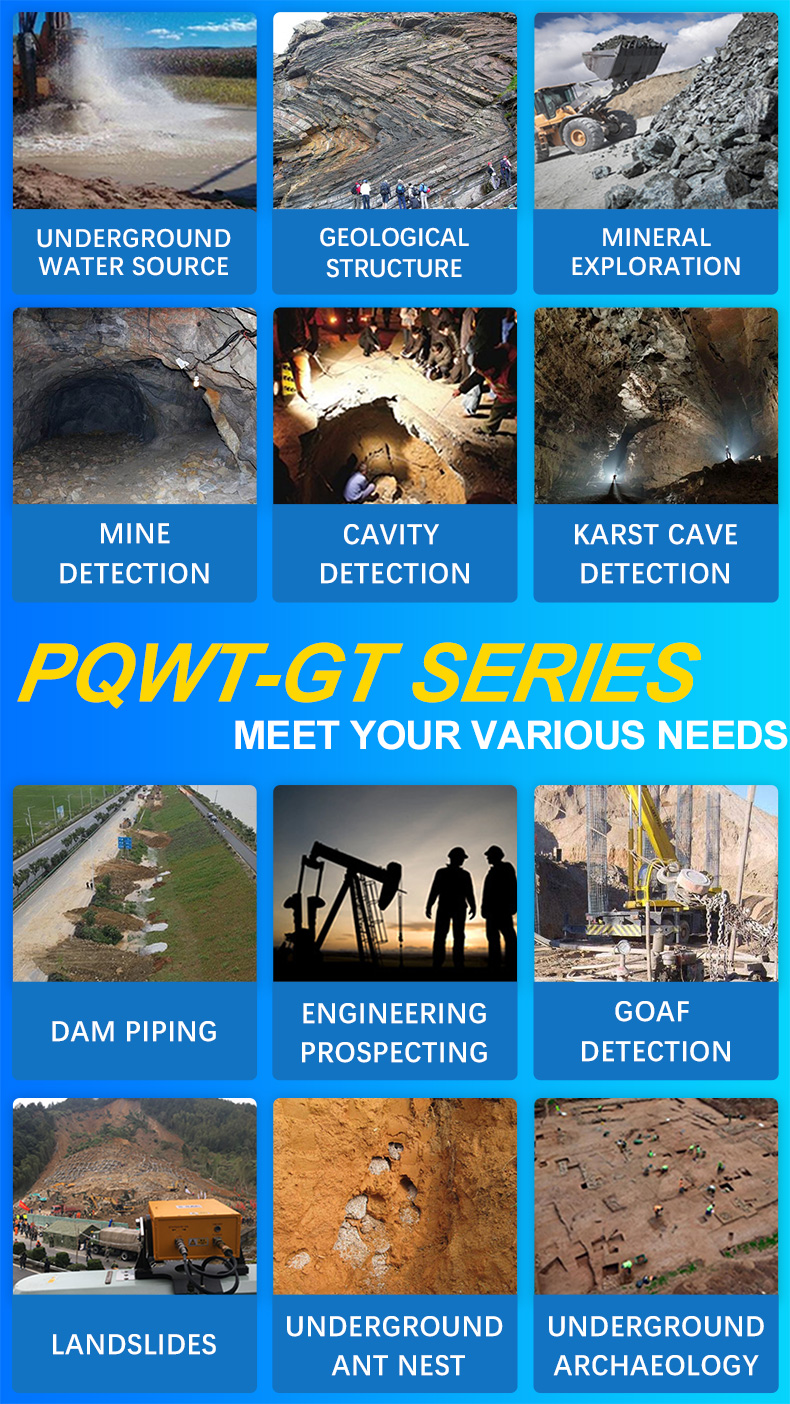 PQWT GT300A Geological Exploration Equipment 300m Underground Water Source Detector