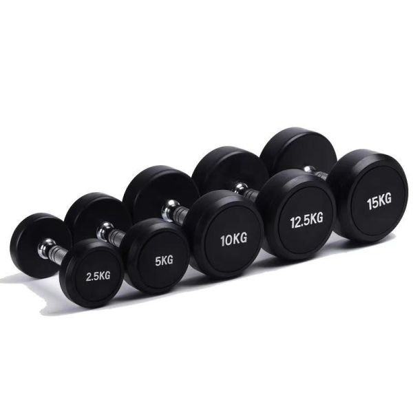 Freeman Fitness Equipment Free Weight Training Round Rubber Dumbbell Fitness