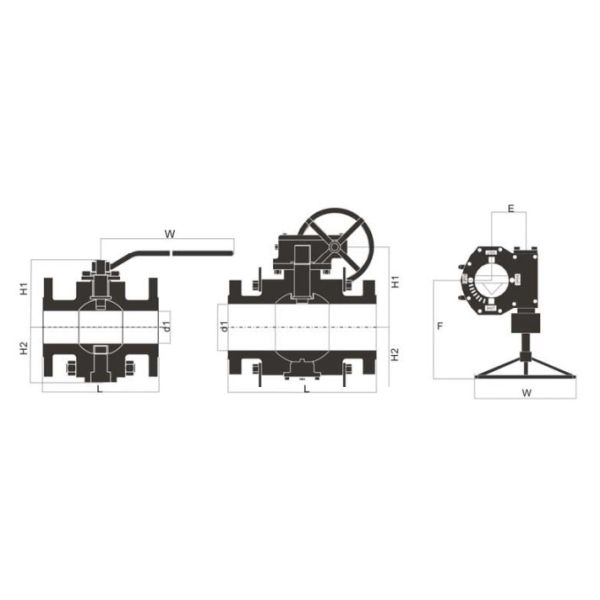 Trunnion 300LB Ball Valve Bare Stem LF2 With Two Valve Seats