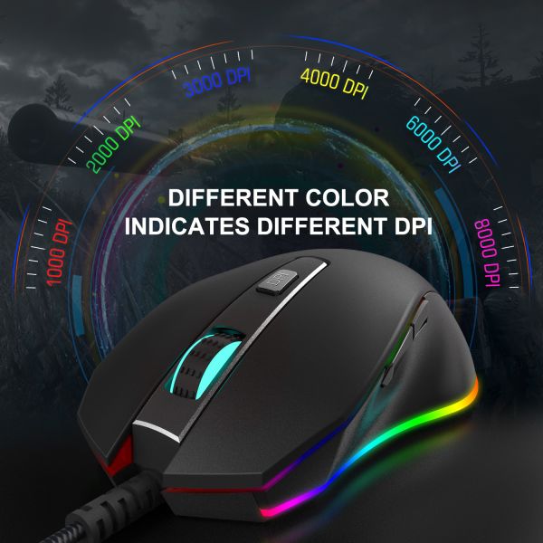 8000DPI CW60 50uA Wired Gaming Mouse For Laptop