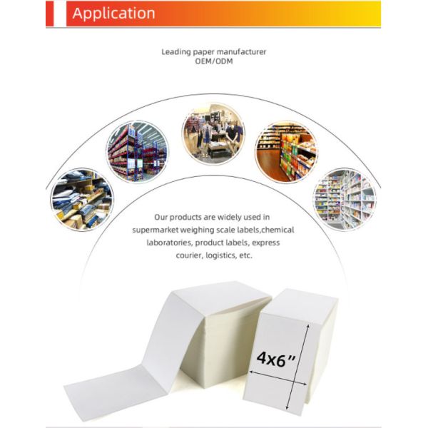Oil Proof Sticky Label Roll A6 4x6 Shipping Label Paper