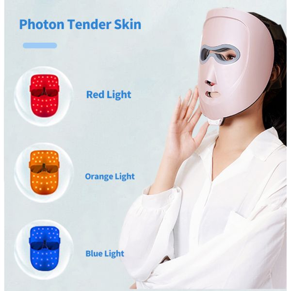 Face Mask 3 Colors LED Light Therapy Machine Skin Rejuvenation Acne Removal