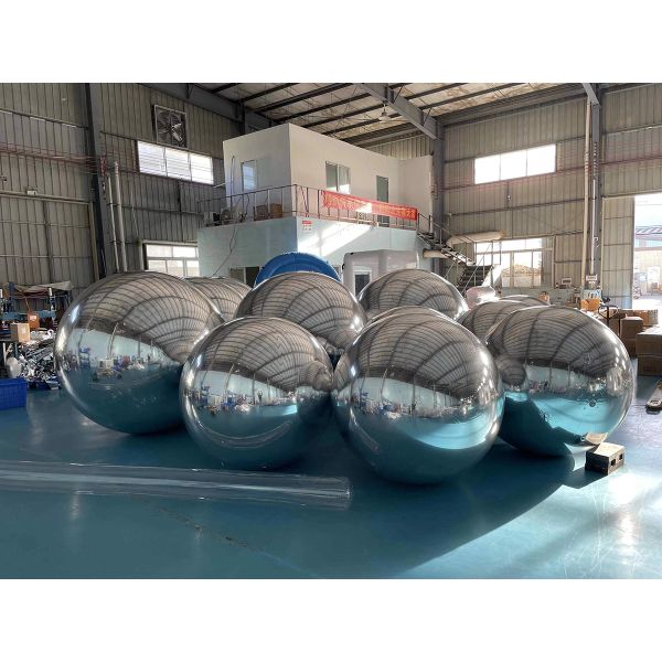 hot selling customize logo size silver golden inflatable reflective pvc mirror ball