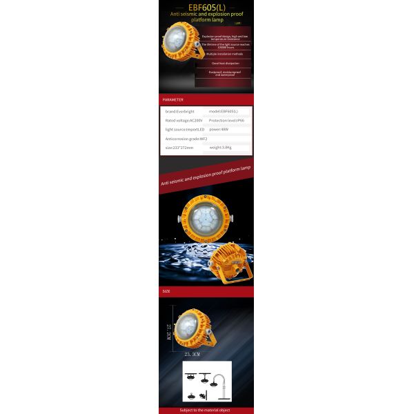 Moistureproof 48W LED Explosion Proof Lighting for paint booth