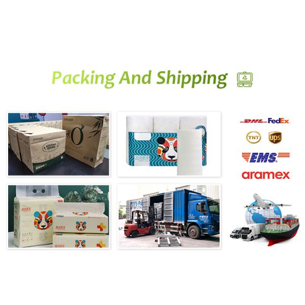 FSC Nontoxic Kitchen Tissue Paper Roll 2 Ply Disposable Durable