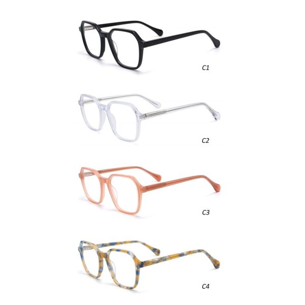 Polygon Ultra Light Acetate Frame Glasses Optical Prescription Durable