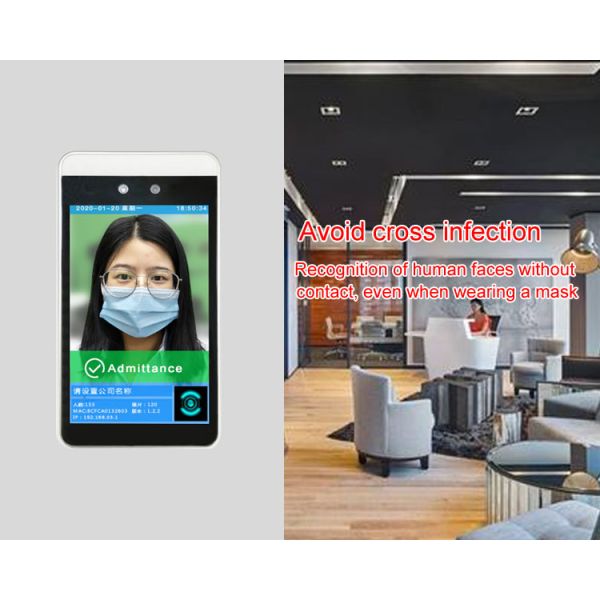 Wall Mounted LCD Infrared Face Recognition Thermometer