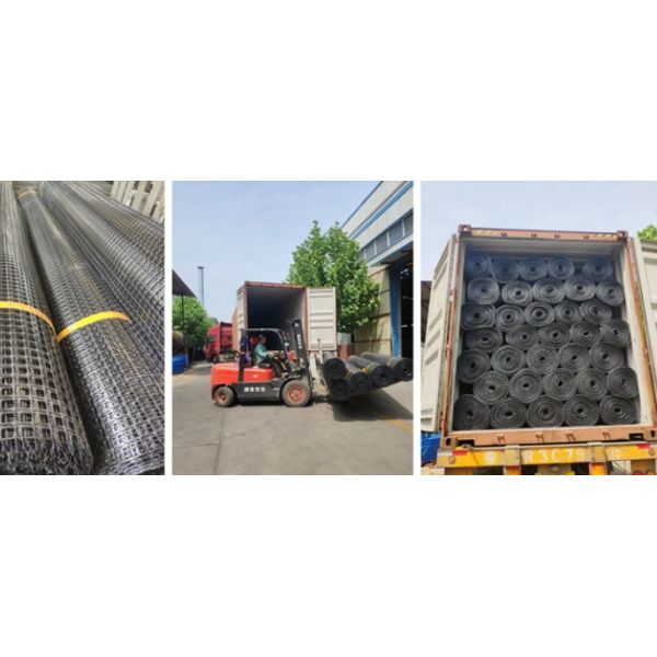 Biaxial Plastic Mesh Netting Roll Geogrid For Roads 25KN/M