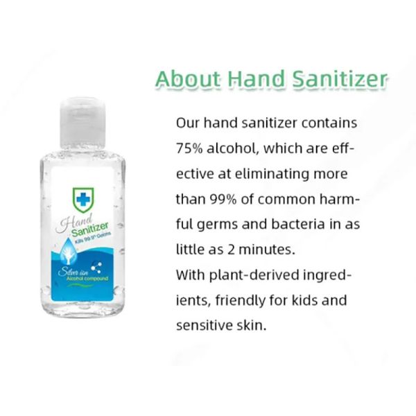 Glycerine Antiviral Hand Sanitizer Portable Waterless Instant Alcohol Hand Sanitizer