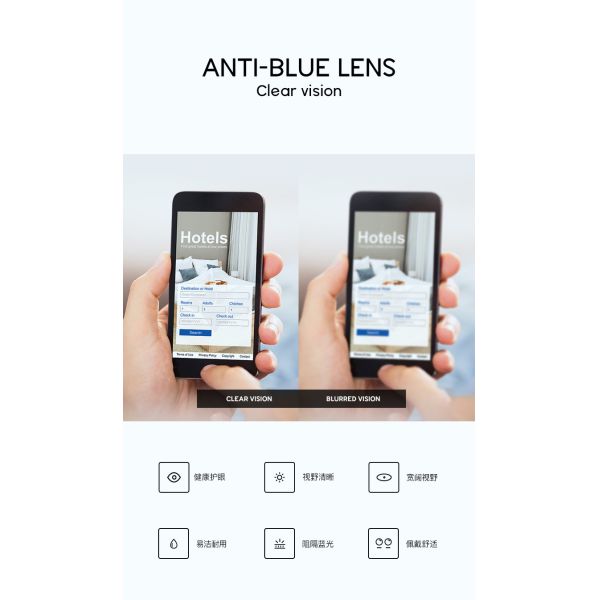 Half Frame Anti Blue Light Portable Reading Glasses 141MM Minimize Headache