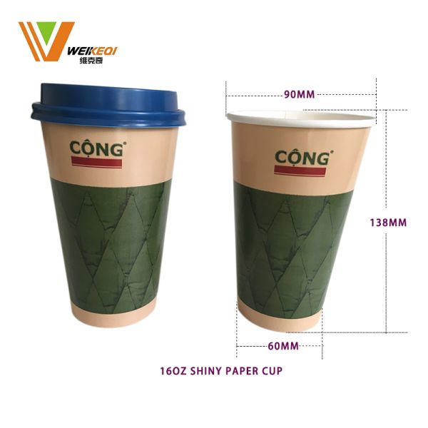 Custom Logo Disposable Single Wall Paper Cup 4oz-32oz with Lid