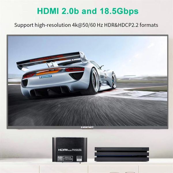 Audio Extractor HDMI 2.0b Adapter 1×1 Support 4K 60Hz RGB 8:8:8 HDCP 2.2
