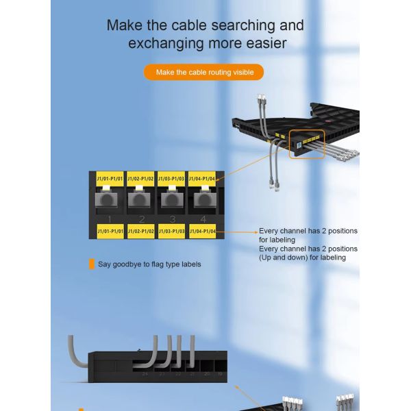 High-Density 24/48-Port Side-Mounted Fiber Optic Patch Panel With Raceway For Network Cabinet Cable Management