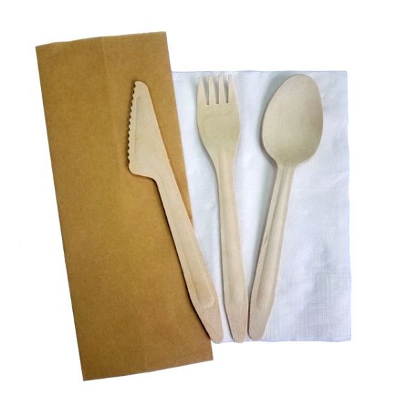 Durable 160mm Compostable Wooden Forks Environmental Friendly